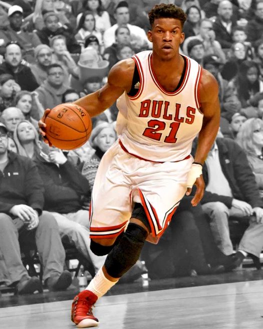 Chicago Bulls Jimmy Butler Glossy Photo 'Spotlight' Basketball Print Poster