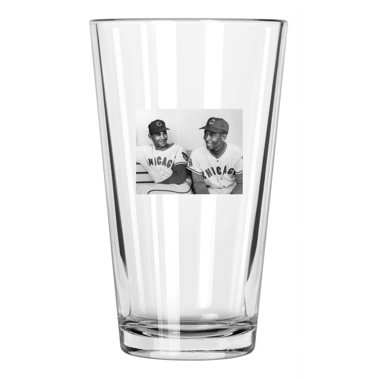Chicago Cubs Billy Williams Ernie Banks Photo Baseball Pint Beer Drinking Glass