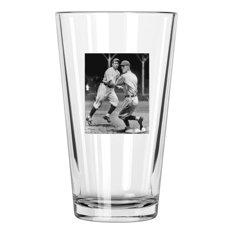 Chicago Cubs Joe Tinker And Johnny Evers Photo Baseball Pint Beer Drinking Glass