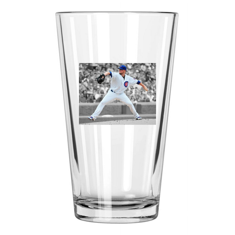 Chicago Cubs Jon Lester Photo Baseball Spotlight Pint Beer Drinking Glass