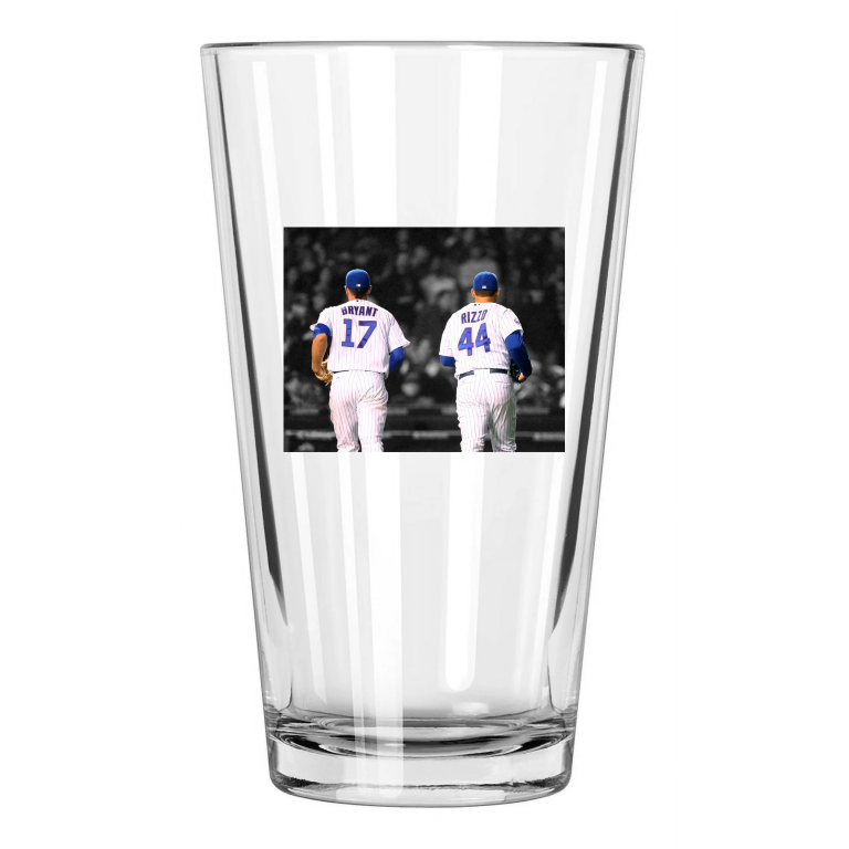 Chicago Cubs Kris Bryant Anthony Rizzo Photo Spotlight Pint Beer Drinking Glass