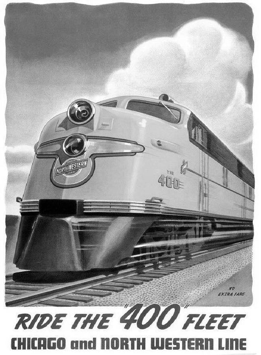 Chicago Northwestern Cnw 400 Passenger Train Railroad Picture Magnet