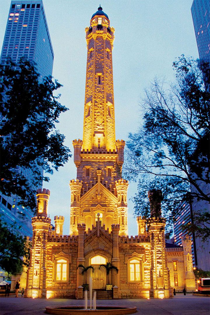 Chicago Water Tower Historical Building Print Jigsaw Puzzle