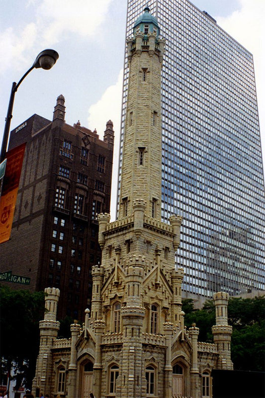 Chicago Water Tower Vintage Historical Building Wall Home Decor Jigsaw Puzzle