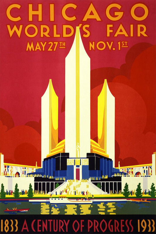 Chicago Worlds Fair 1933 A Century Of Progress Print Canvas Jigsaw Puzzle
