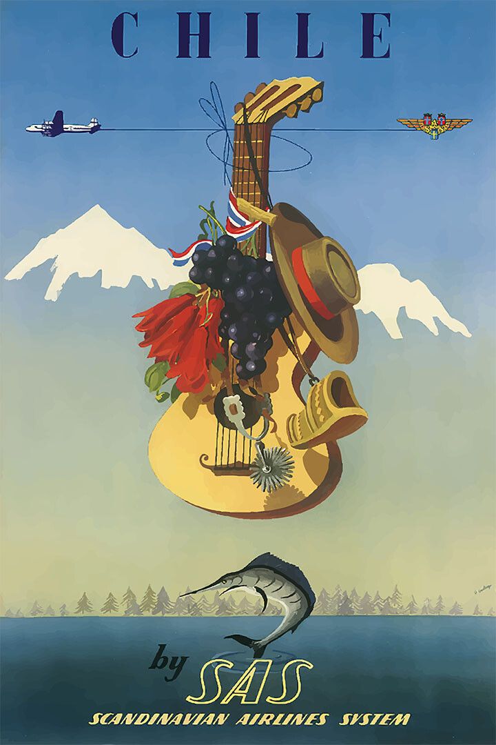 Chile South America Travel Retro Vintage Style Jigsaw Puzzle