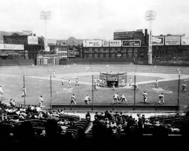 Cincinnati Reds Crosley Field With Lights Glossy Photo Redland Field Print