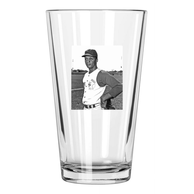 Cincinnati Reds Curt Flood Photo Rookie Year Baseball Pint Beer Drinking Glass