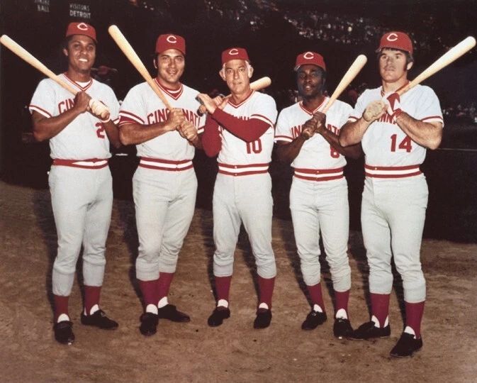 Cincinnati Reds The Big Red Machine Glossy Photo Pete Rose, Johnny Bench