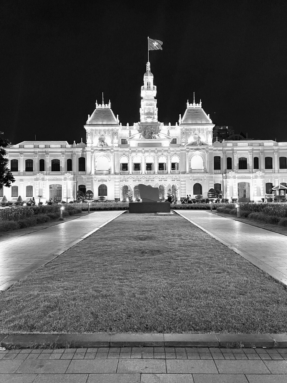 City Hall Ho Chi Minh Saigon Vietnam Flag Vintage Picture Keychain