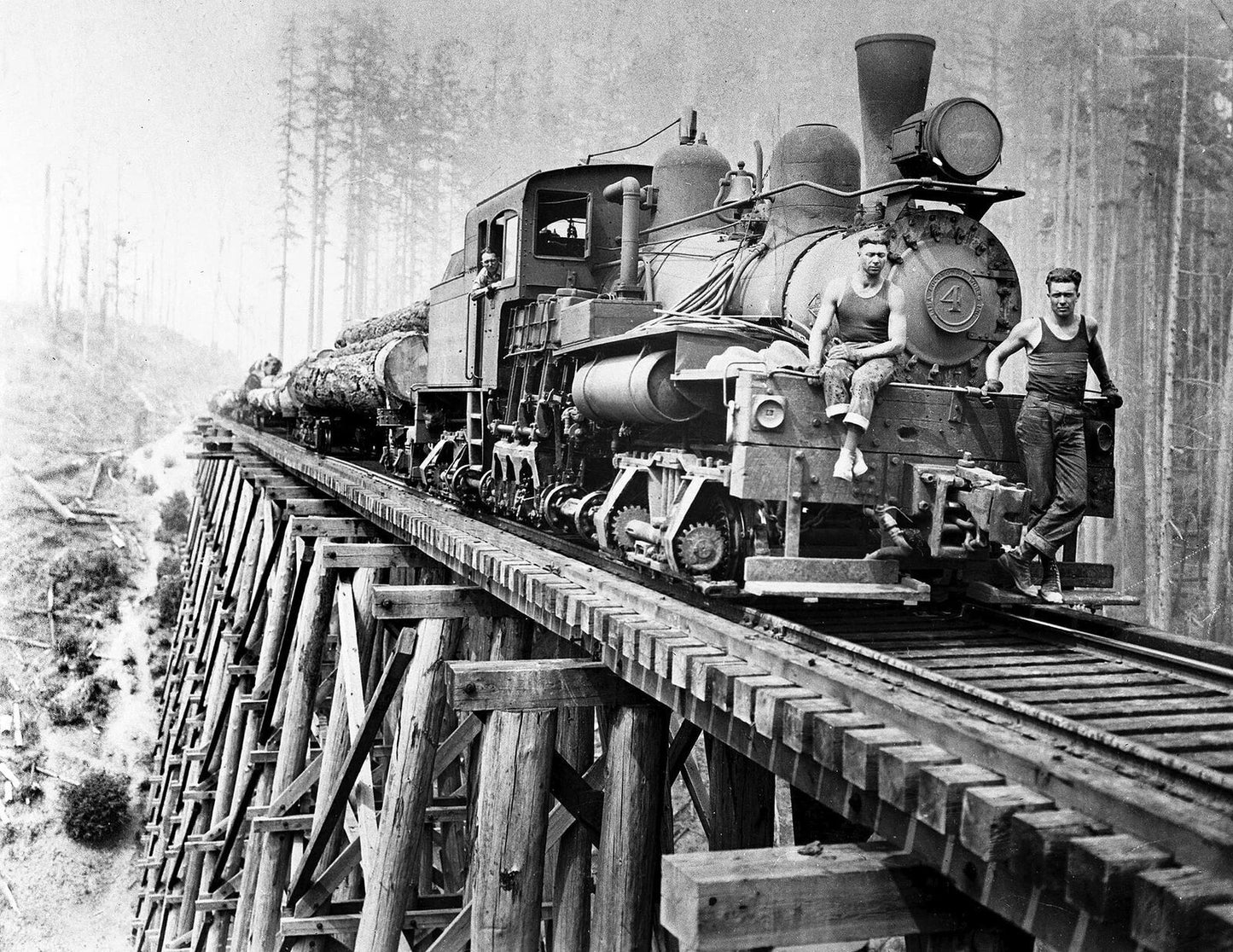 Clark & Wilson Lumber Co Train On A Trestle Oregon Old Picture Magnet