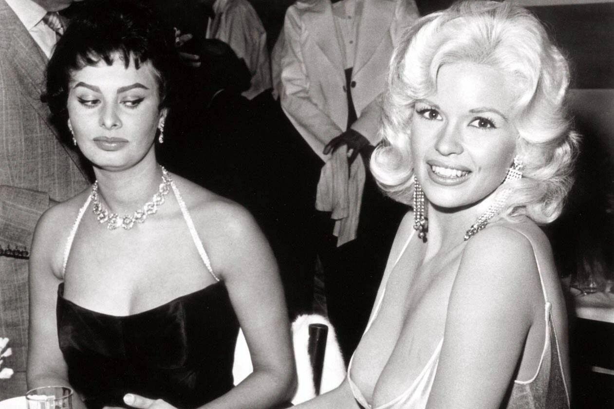 Classic 1957 Sophia Loren & Jayne Mansfield At A Party 300 Piece Jigsaw Puzzle