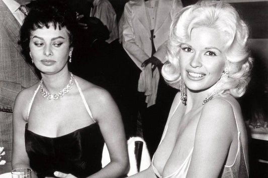 Classic 1957 Sophia Loren & Jayne Mansfield At A Party Picture Keychain