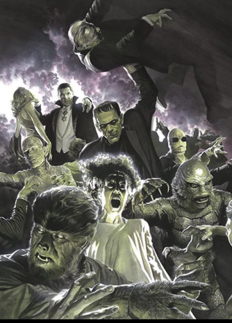 Classic Monsters Illustration Print Poster