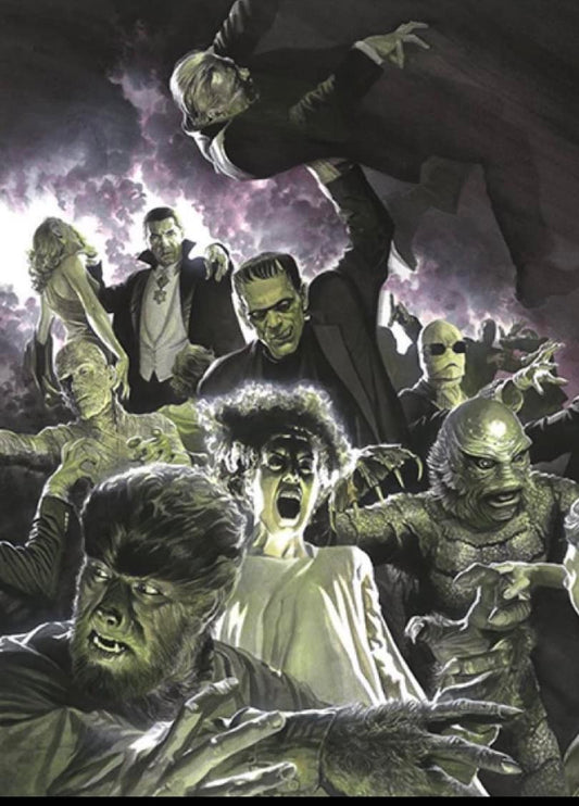 Classic Monsters Illustration Print Poster