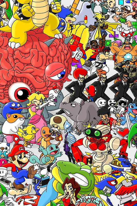 Classic Games Electronic Consoles Decor Wall Art Jigsaw Puzzle