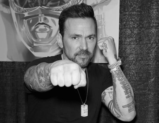 Classic Green White Ranger Jason David Frank Picture Keychain Print
