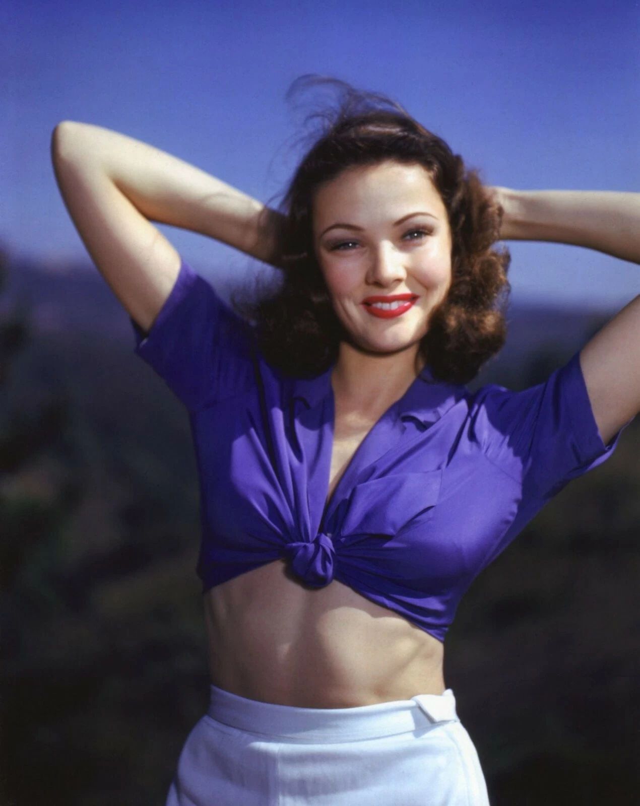 Classic Hollywood Actress Gene Tierney Retro Vintage Publicity Keychain