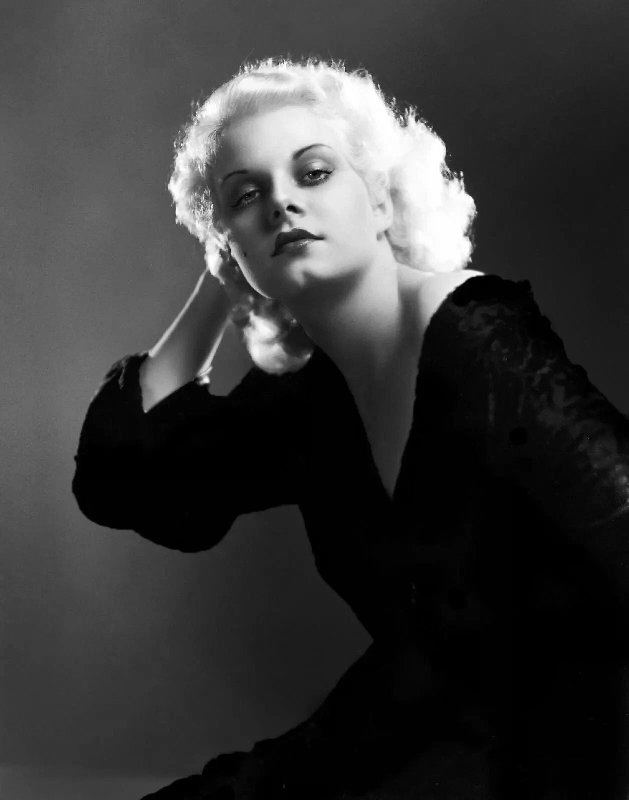 Classic Hollywood Cinema Legend Jean Harlow Retro Portrait Picture Photo