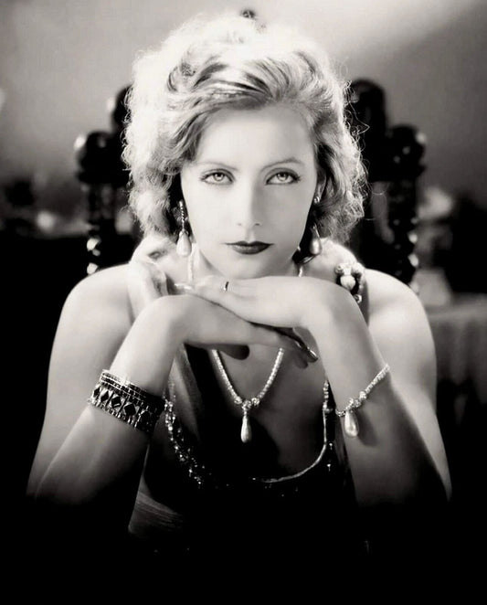 Classic Hollywood Movie Star Greta Garbo Staring At The Camera Picture Keychain