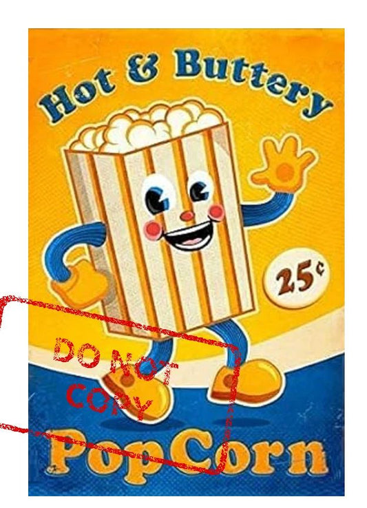 Classic Movie Theater Popcorn Advertisement Magnet Picture Magnet