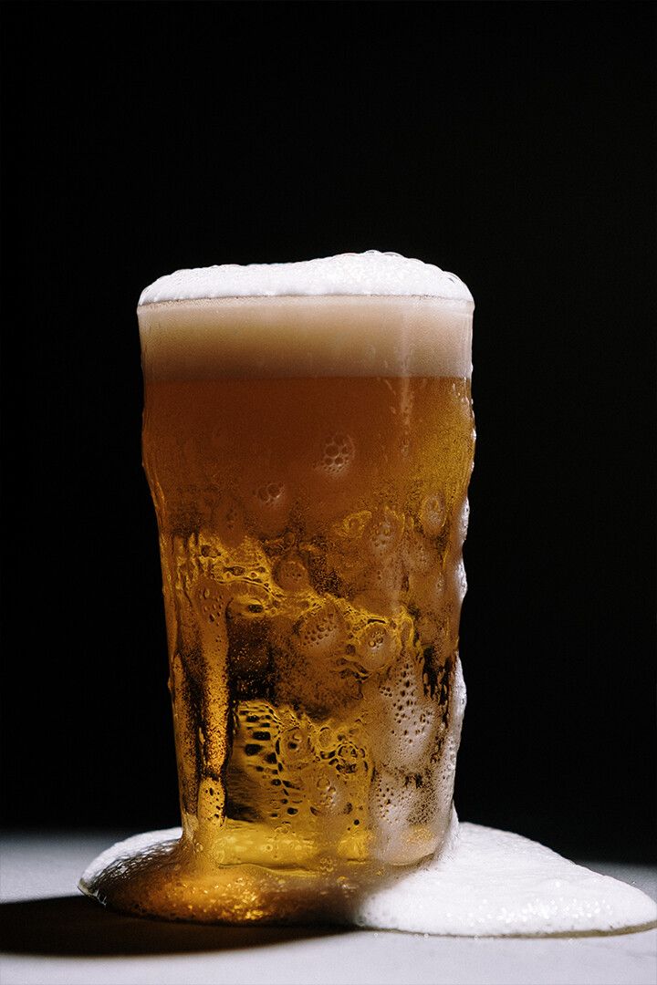 Clear Drinking Glass With Beer Art Wall Decor Keychain