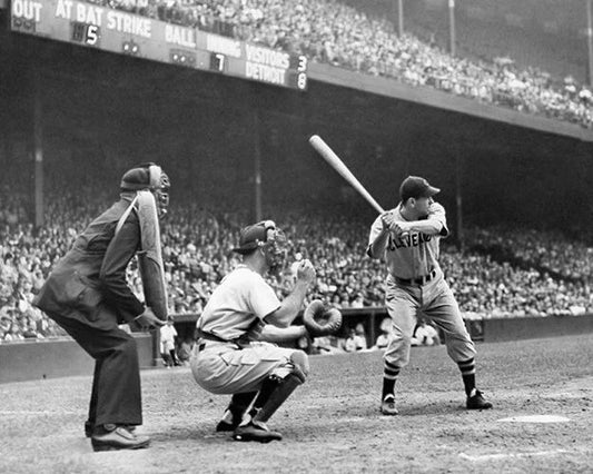 Cleveland Indians Lou Boudreau Glossy Photo Batting Print Poster Hof 70