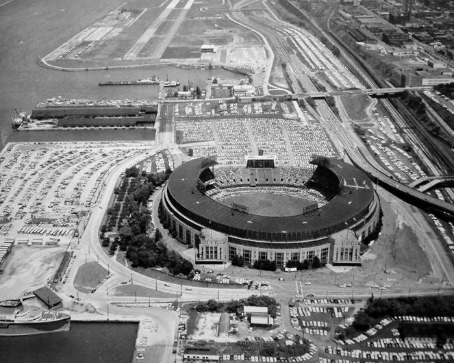 Cleveland Indians Municipal Stadium Glossy Magnet Browns Stadium Print