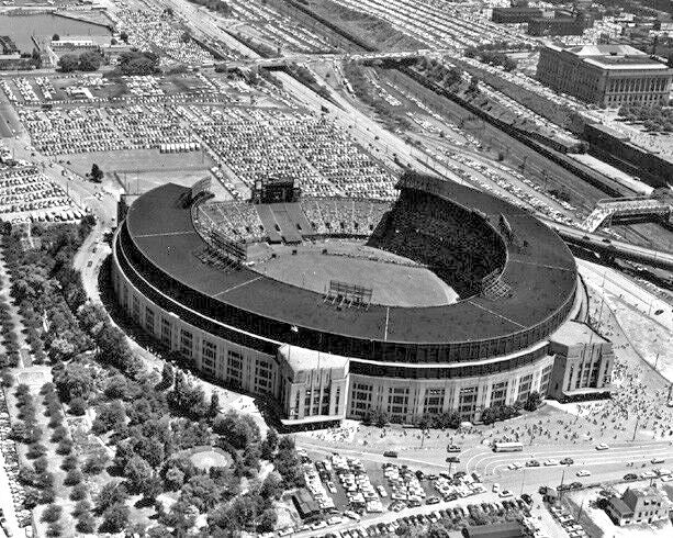 Cleveland Indians Municipal Stadium Glossy Photo Lakefront Stadium Print 1