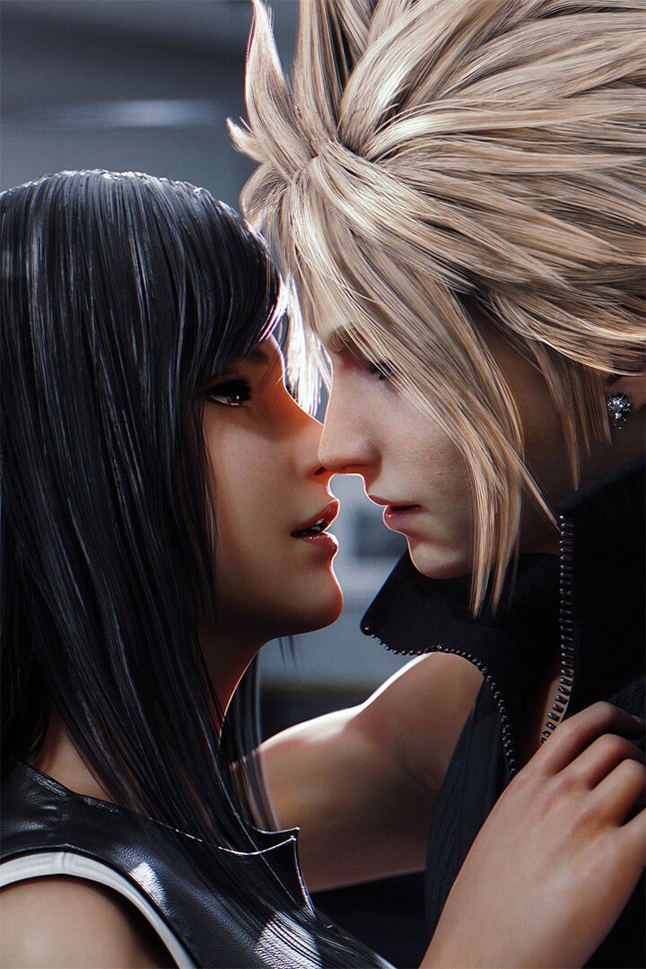 Cloud Strife Tifa Lockhart Final Fantasy Decor Wall Art Jigsaw Puzzle