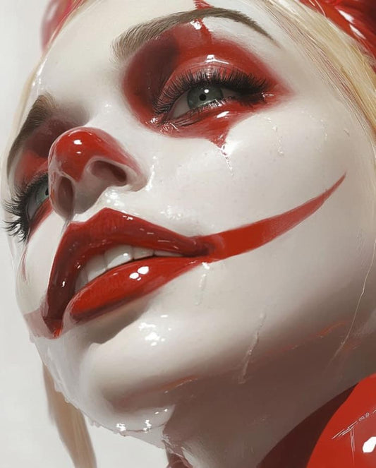 Clown Makeup Closeup Print Poster