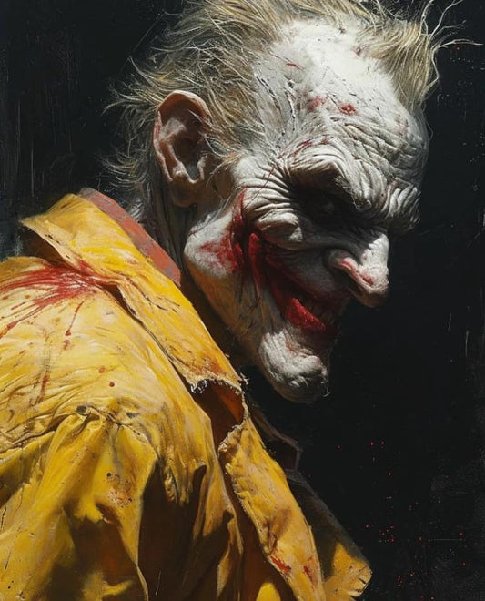 Clown Portrait With Blood Print Poster