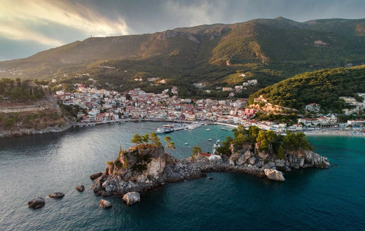 Coastline Parga Greece Water Beach Valley Town Keychain Picture Keychain