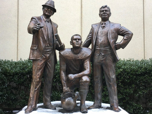 College Football Coach Paul Bear Bryant Statue Picture Keychain Print