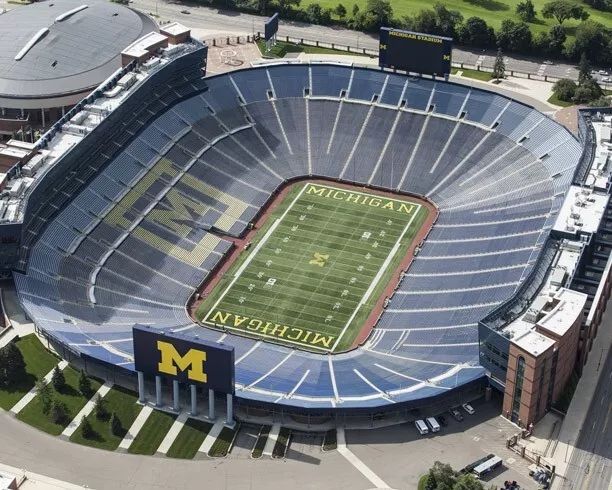 College Venue Michigan Stadium Glossy Photo Aerial Print The Big House