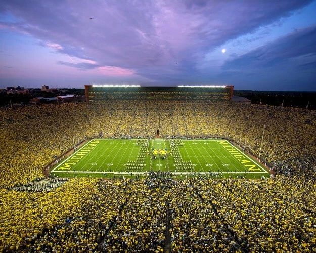 College Venue Michigan Stadium Glossy Keychain The Big House Print