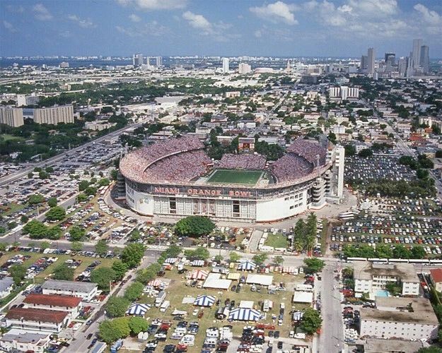 College Venue Orange Bowl Glossy Photo Stadium Print Aerial View