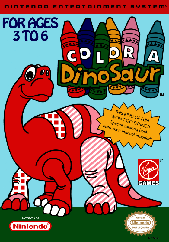 Color A Dinosaur (Usa) Nes Print Poster