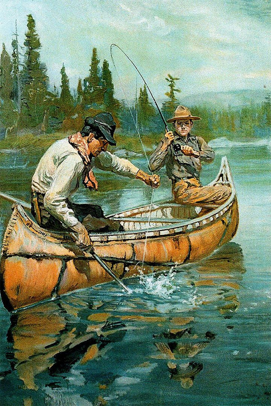 Colorado Fishing Travel Vintage Oil Painting Jigsaw Puzzle