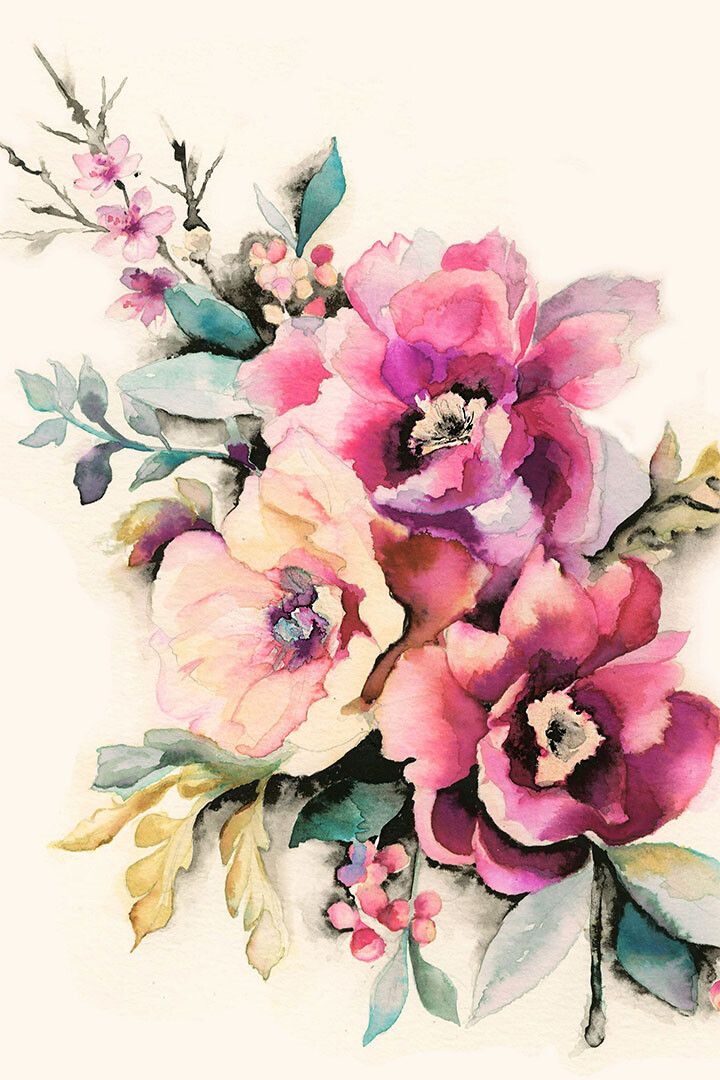 Colorful Spring Flowers Bright Painting Print Jigsaw Puzzle