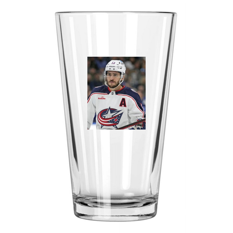Columbus Blue Jackets Johnny Gaudreau Photo Spotlight 1 Pint Beer Drinking Glass