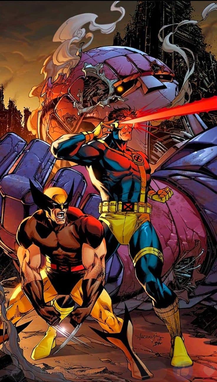 Comic Book Heroes Action Scene Print Poster