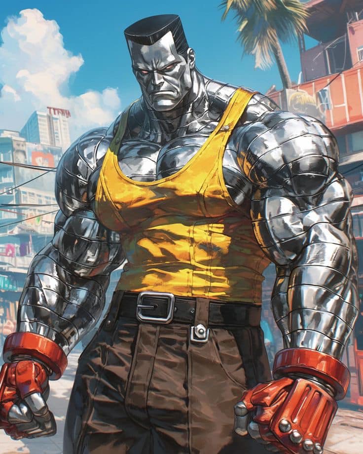 Comic Character Colossus Street Scene Print Poster