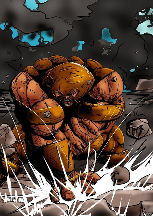 Comic Character Fighting Scene Print Poster