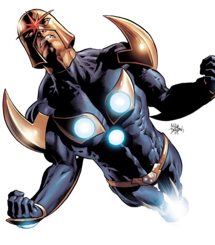 Comic Character Nova Flying Print Poster