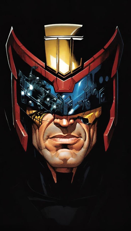 Comic Character Portrait Judge Dredd Print Poster