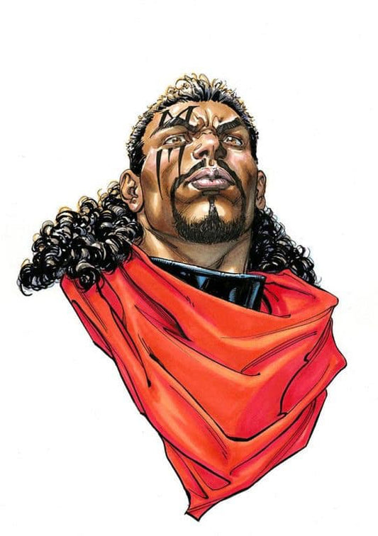 Comic Character Portrait Red Scarf Print Poster