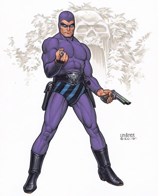 Comic Character Villain Purple Costume Gun Print Poster