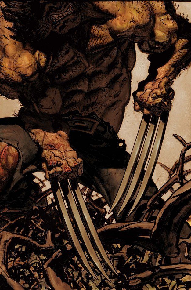 Comic Character Wolverine Claws Detailed Artwork Print Poster