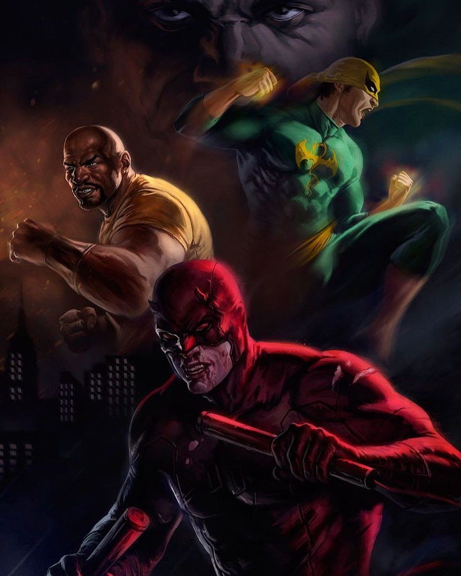 Comic Hero Ensemble Print Poster